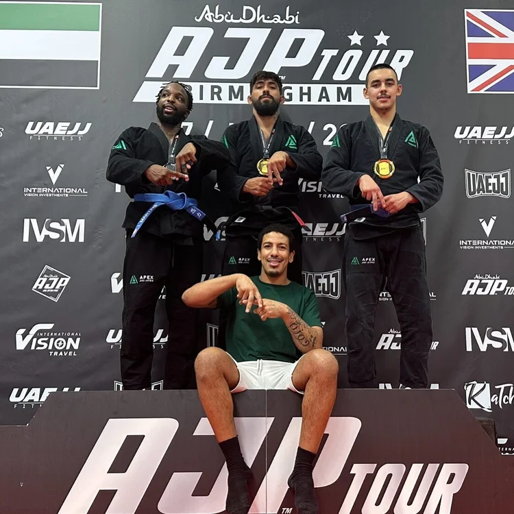 Apex team on the AJP Tour Birmingham podium